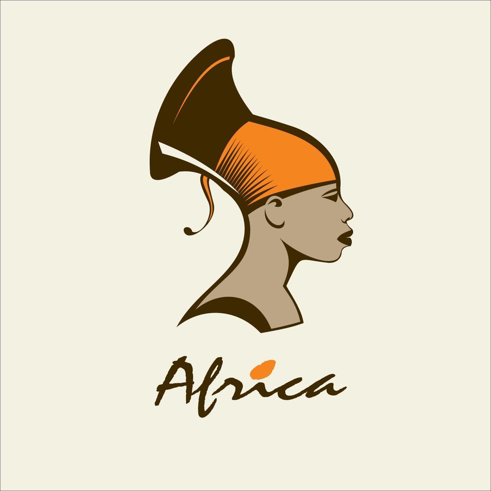a cabeça de uma mulher africana. vetor