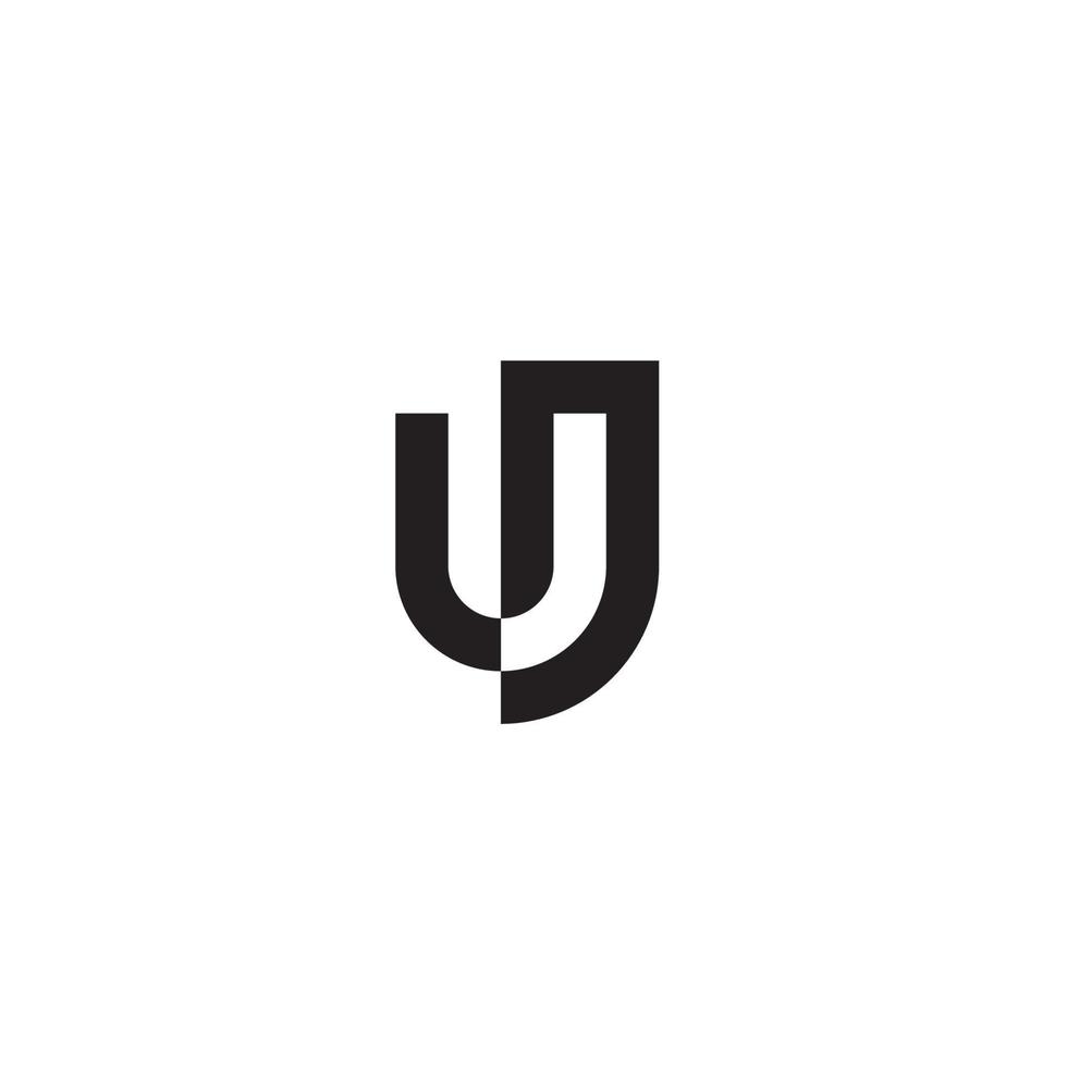 logotipo ou ícone da letra u ou uj vetor