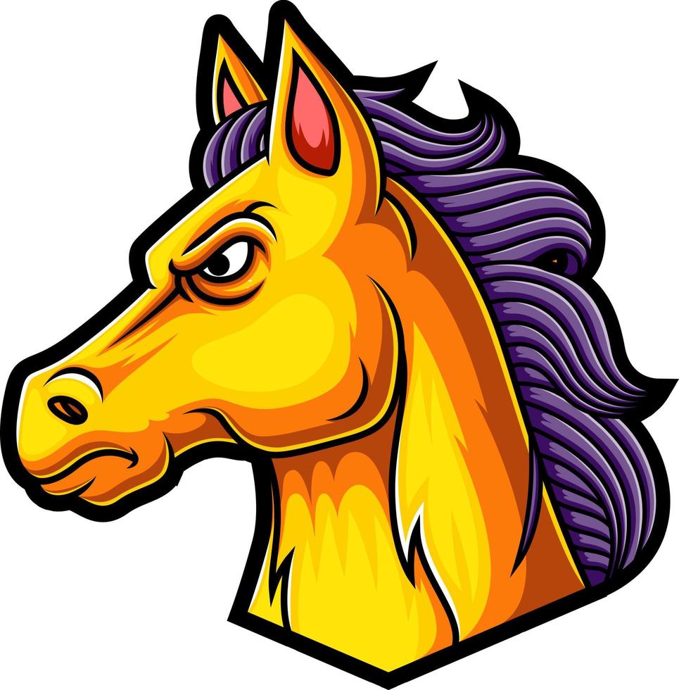 design do logotipo do mascote do cavalo vetor