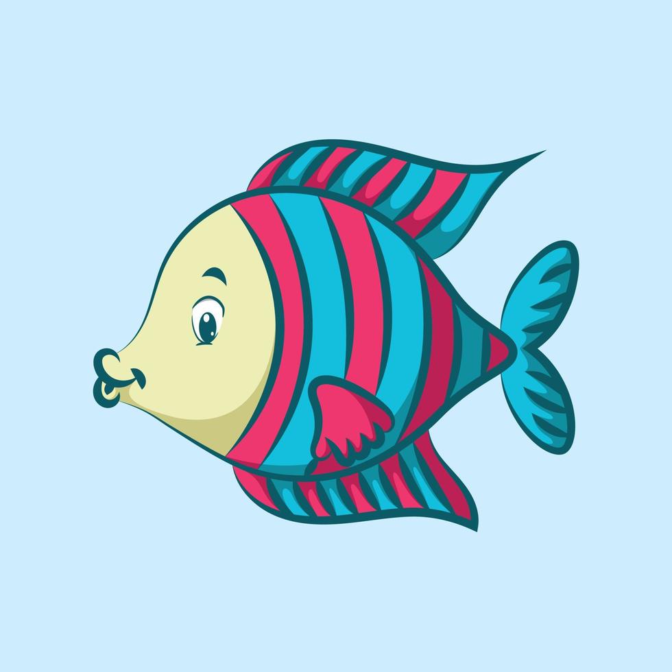 o peixe bonito do ângulo dourado com a escala de padrão rosa vetor