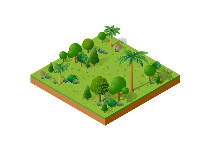 Parque 3D isométrico vetor