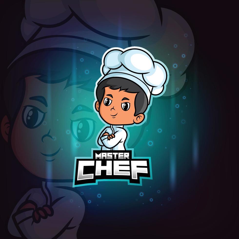 o design do logotipo do mascote master chef vetor