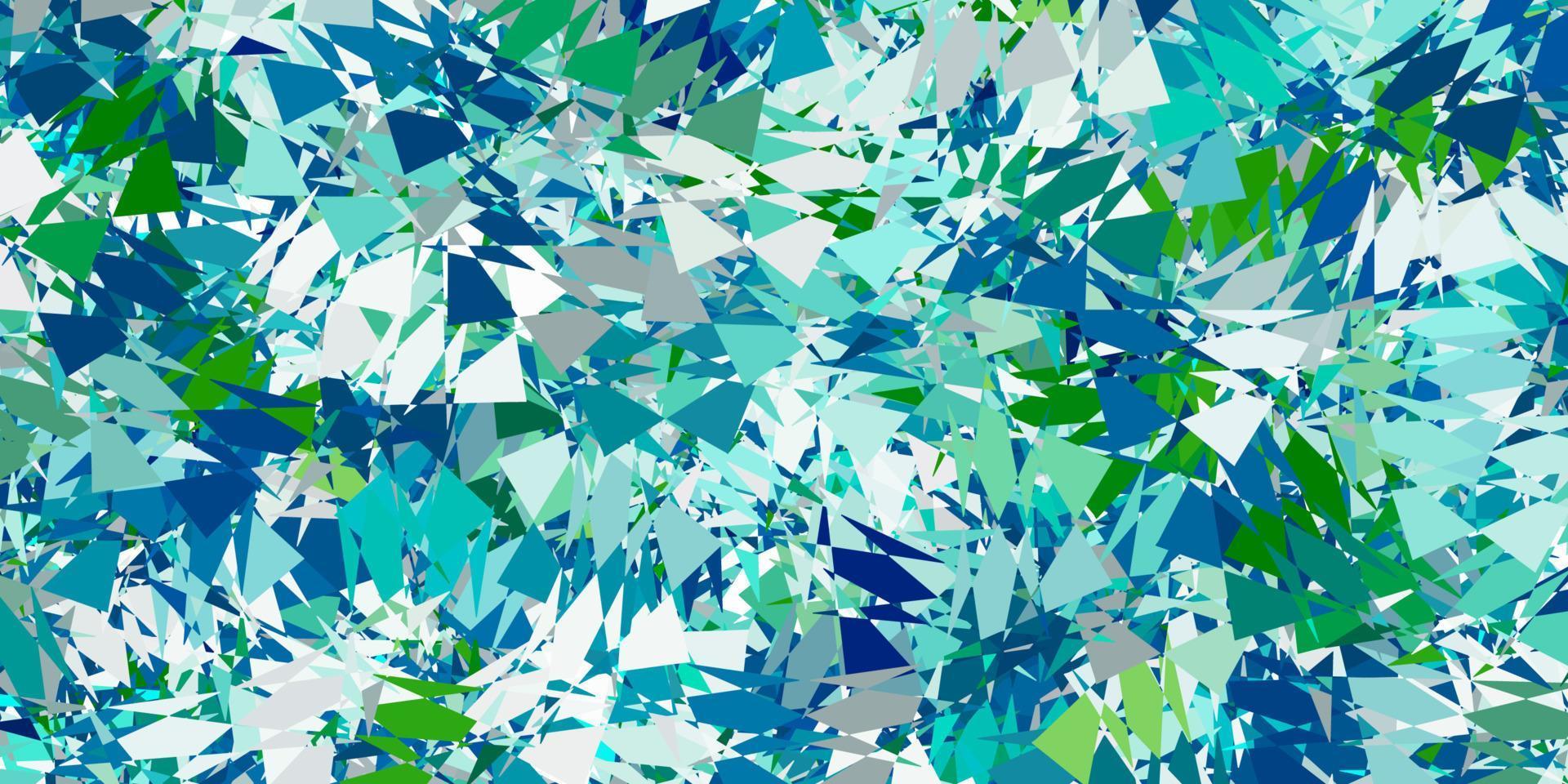 textura vector azul, verde claro com triângulos aleatórios.