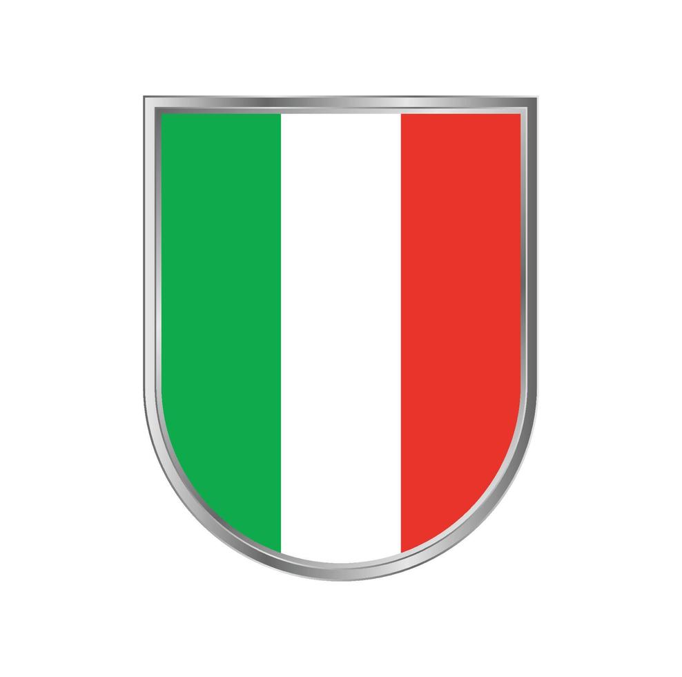 bandeira da itália com desenho vetorial de moldura de prata vetor