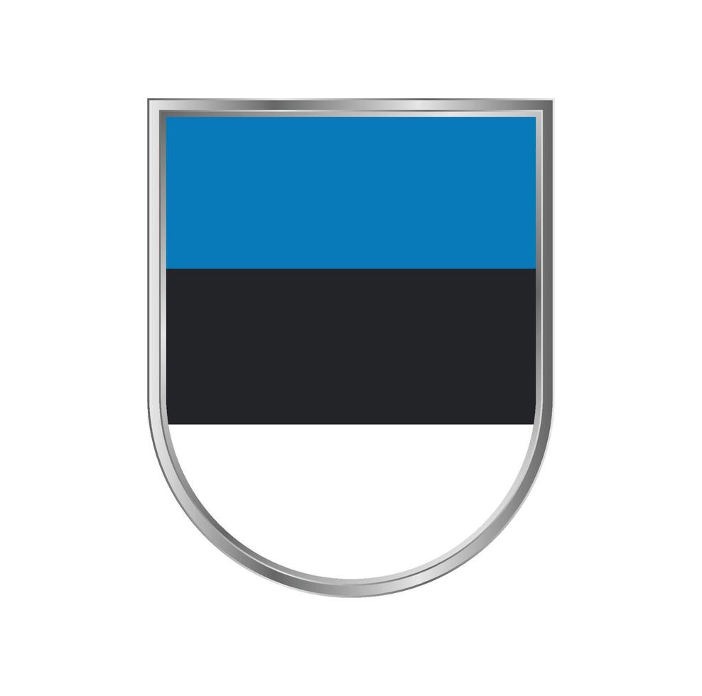 bandeira da estônia com desenho vetorial de moldura de prata vetor
