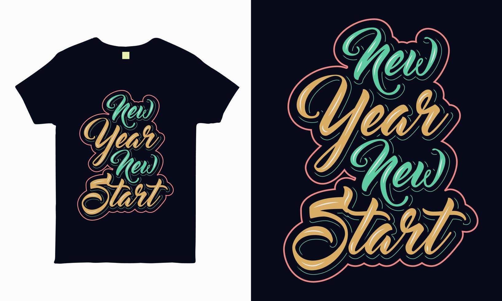 tipografia sobre a celebração do ano novo para t-shirt. adesivo, caneca vetor