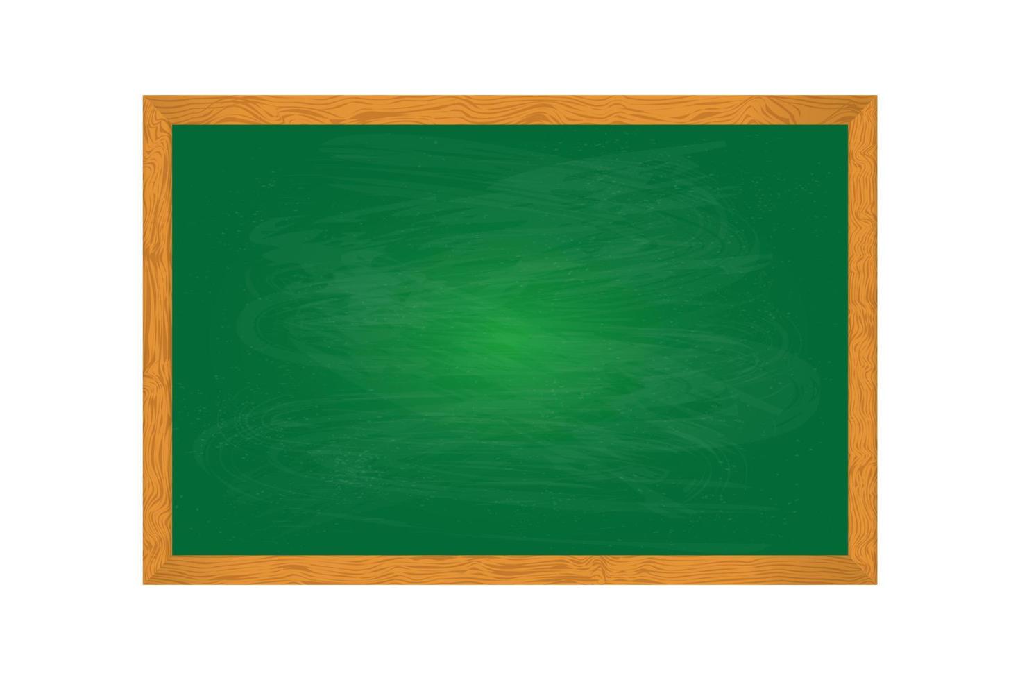 conselho escolar verde com moldura de madeira isolada no branco. volta ao tema da escola. fácil de editar modelo de vetor para cartaz de tipografia, design de logotipo, banner, folheto, sinal, cartão, cartão postal, etc.