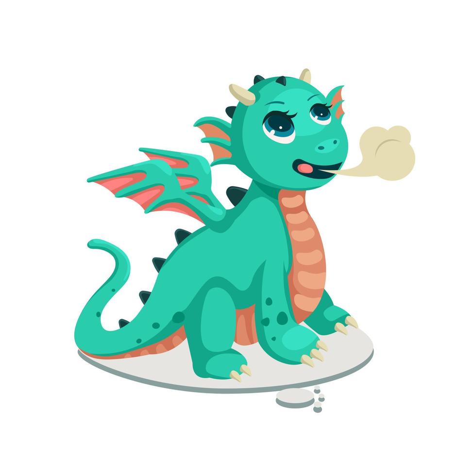 ilustração em vetor dragão fofo