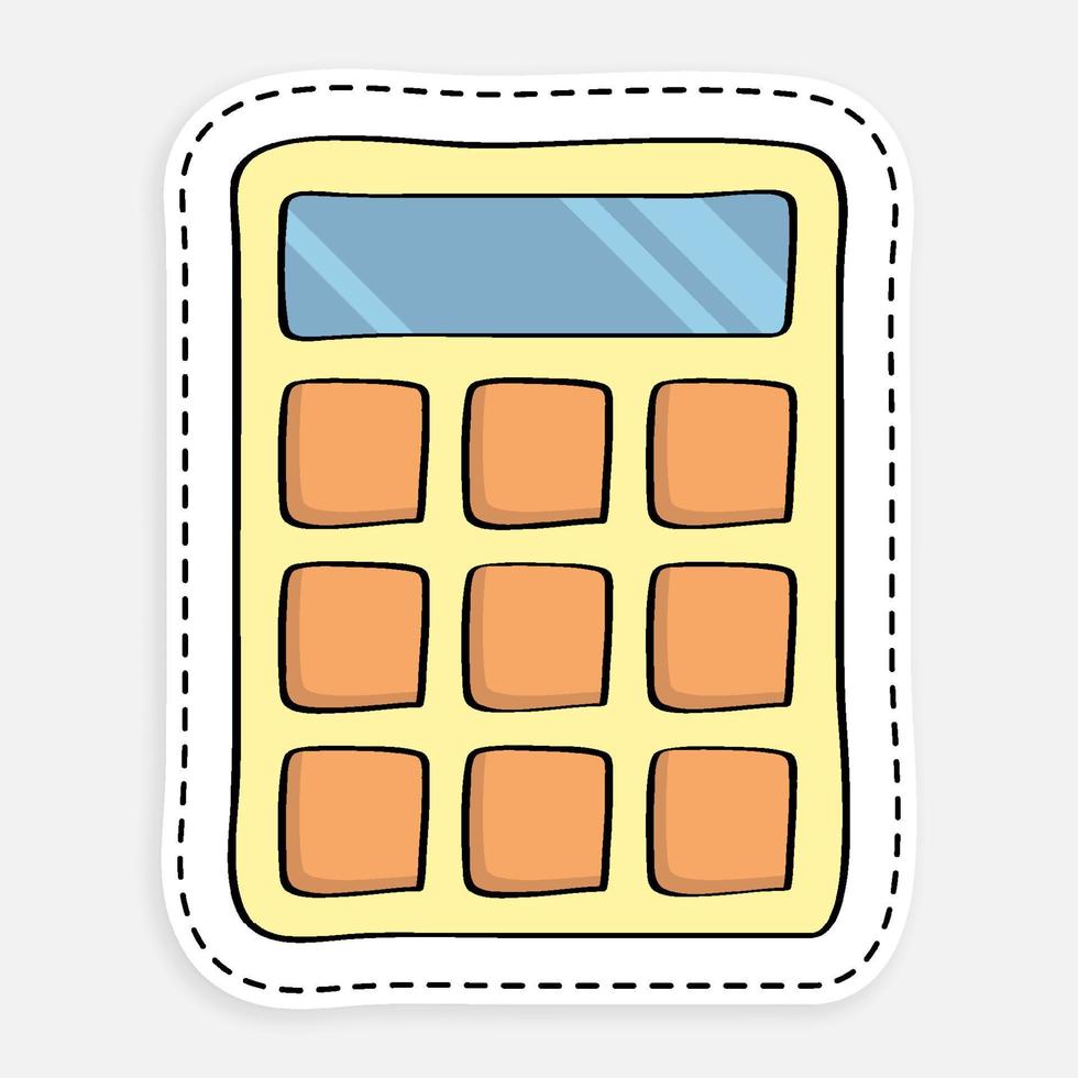 ícone dos desenhos animados da calculadora do doodle de finanças e contabilidade precisa. vetor isolado no fundo branco