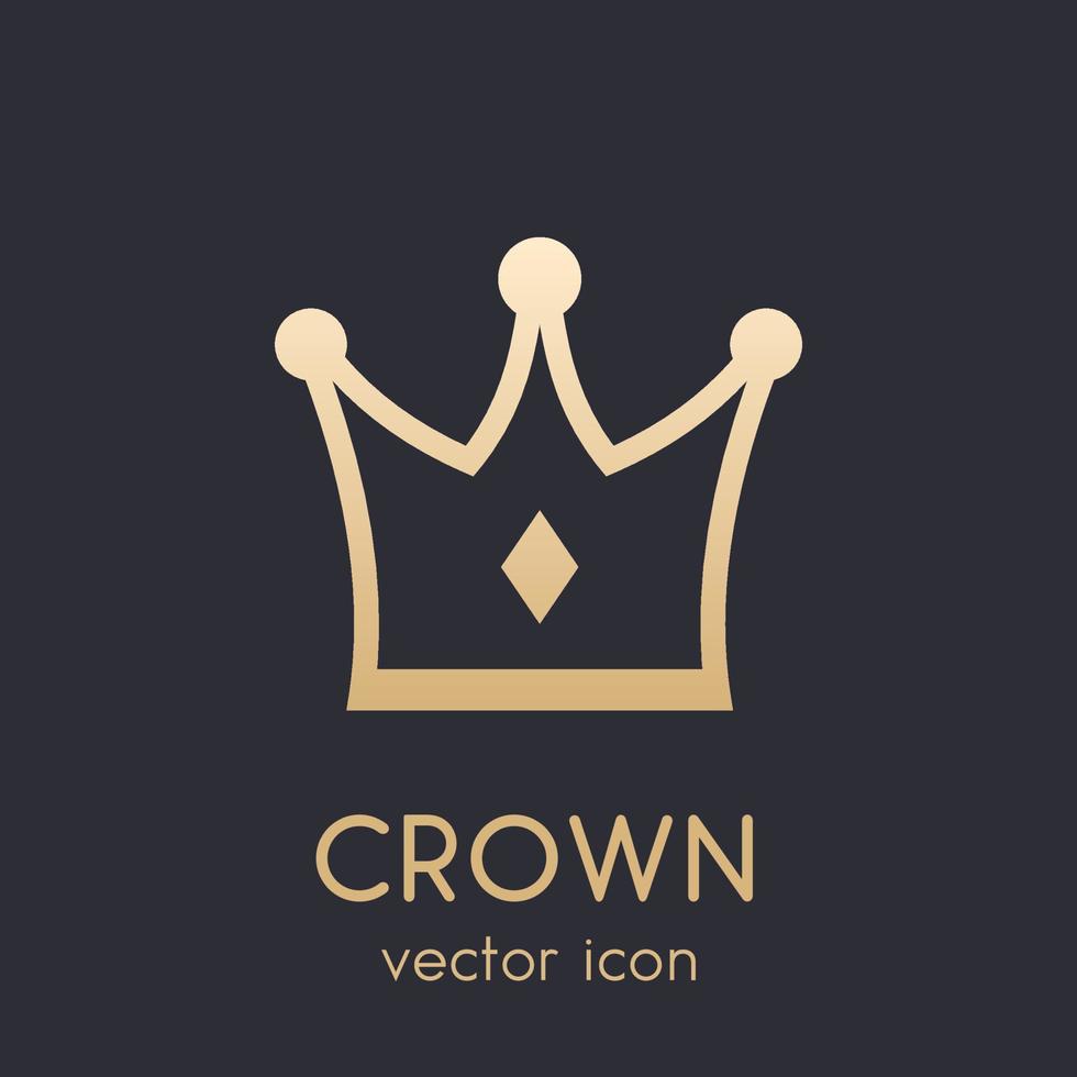 ícone da coroa, logotipo do vetor