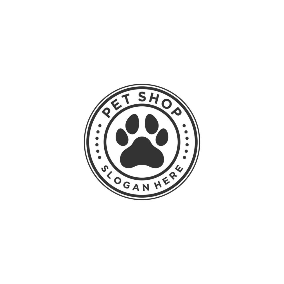 modelo de logotipo de pet shop, vetor, ícone em fundo branco vetor