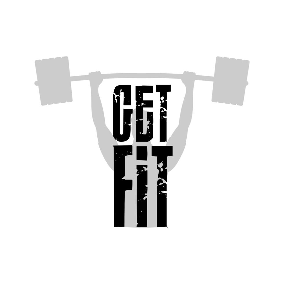 get fit logo. logotipo sobre um tema de esportes. bom para banners, estampas, camisetas ou adesivos com temas de esportes. isolado. vetor. vetor