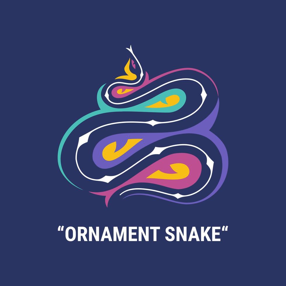 vetor de logotipo de ornamento de cobra em cores