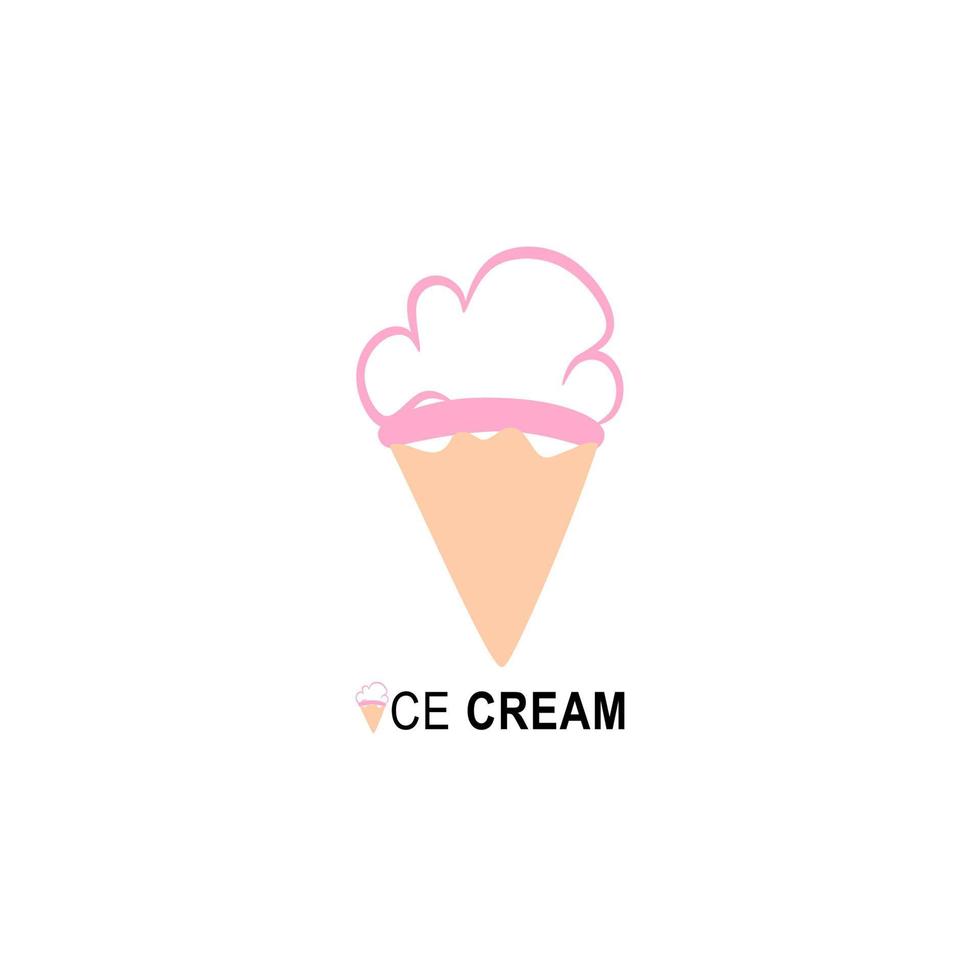 modelo de logotipo de casquinha de sorvete para restaurante e empresa de negócios. símbolo de fast food para web design ou aplicativo móvel. sorvete da moda para o logotipo do projeto, cartão de visita, etc. pictograma de contorno de sorvete. vetor