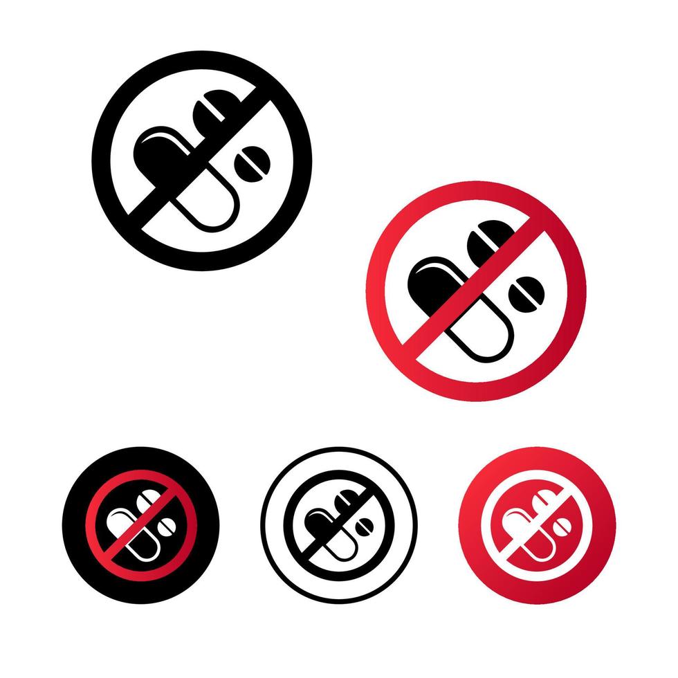 ilustração abstrata do ícone sem drogas vetor