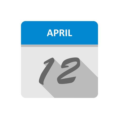 Data de 12 de abril em um calendário de dia único vetor