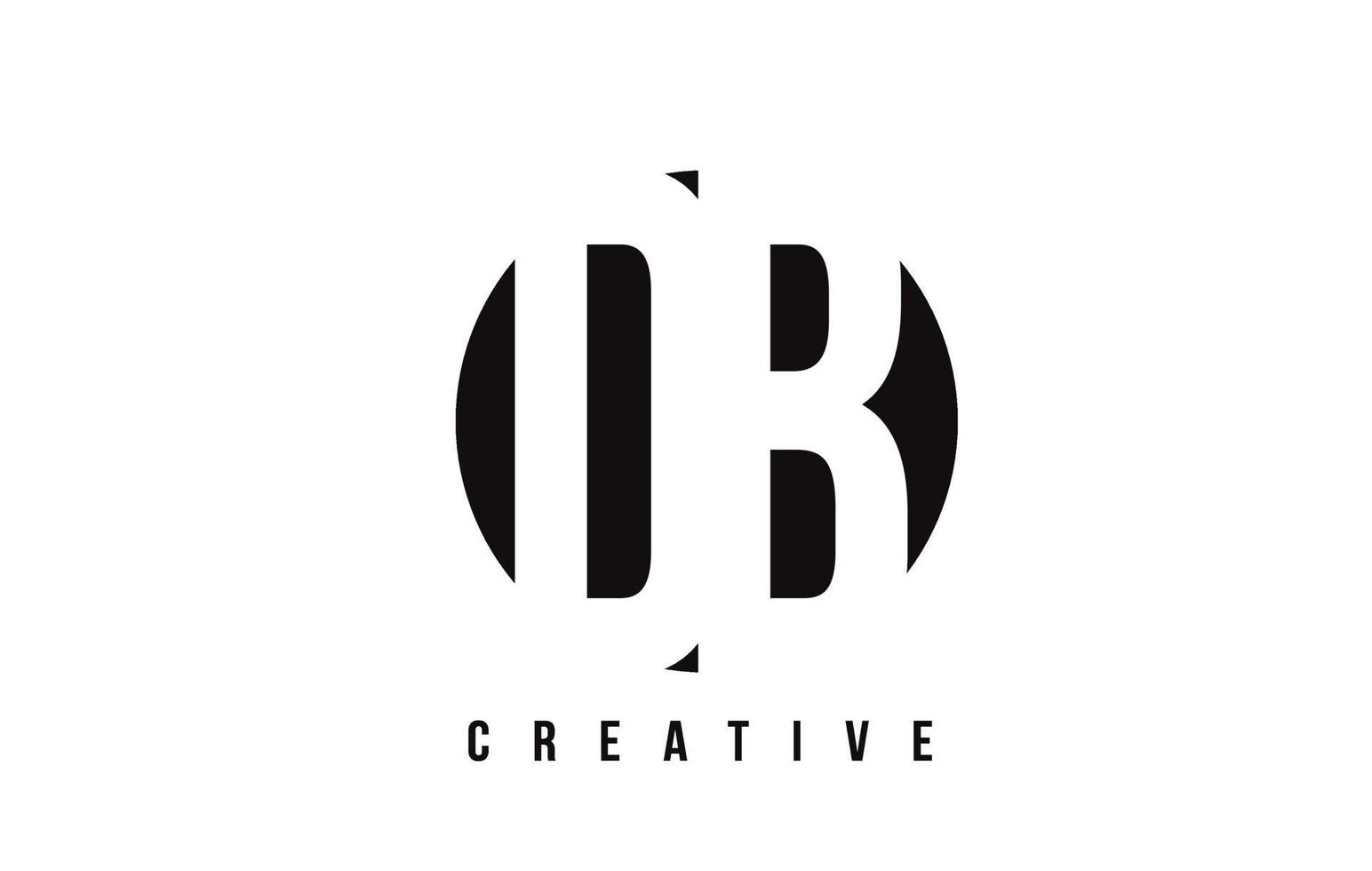 Projeto do logotipo da letra db db branca com fundo do círculo. vetor