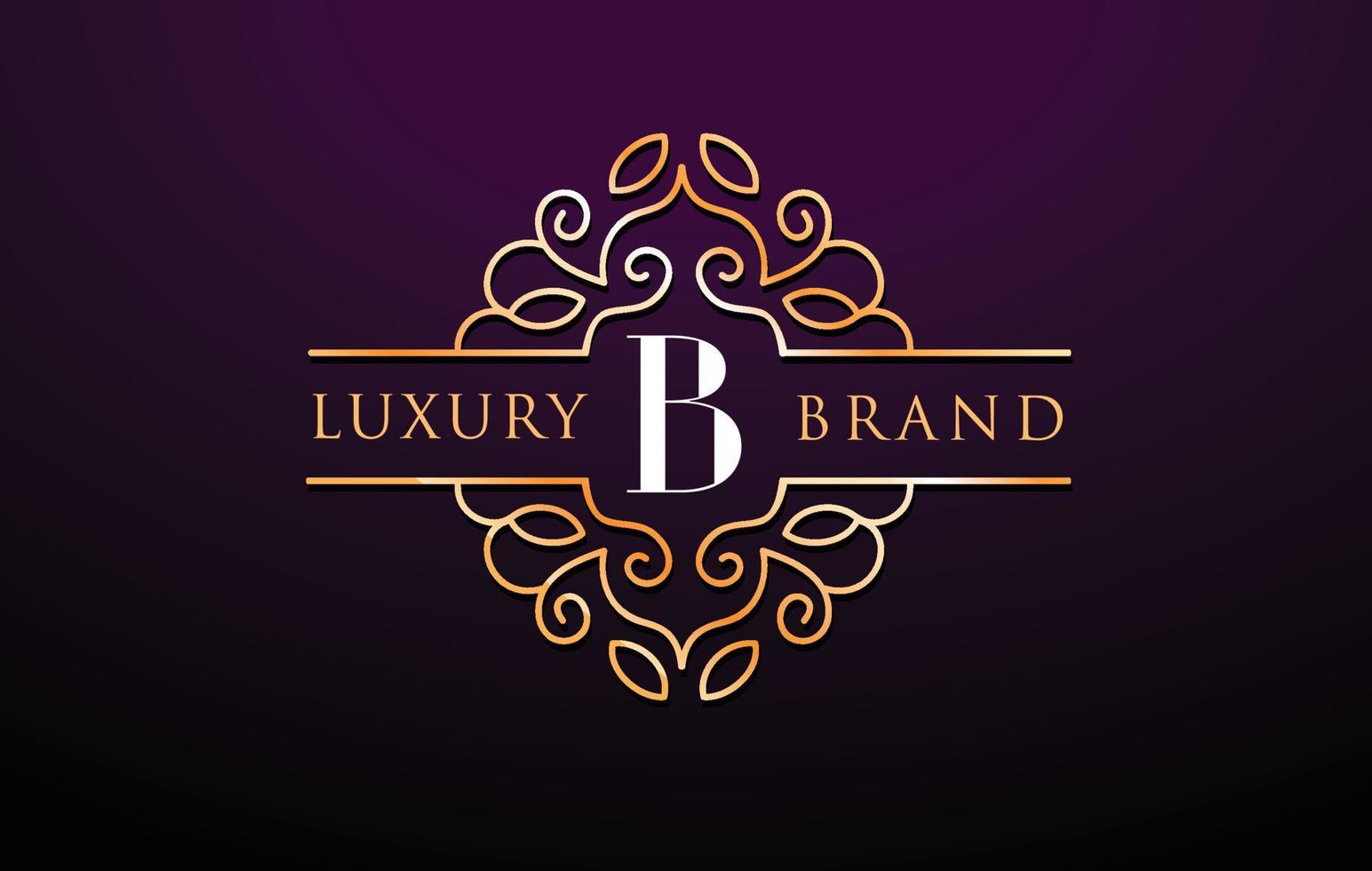 logotipo da letra b luxury.royal monograma design vetor