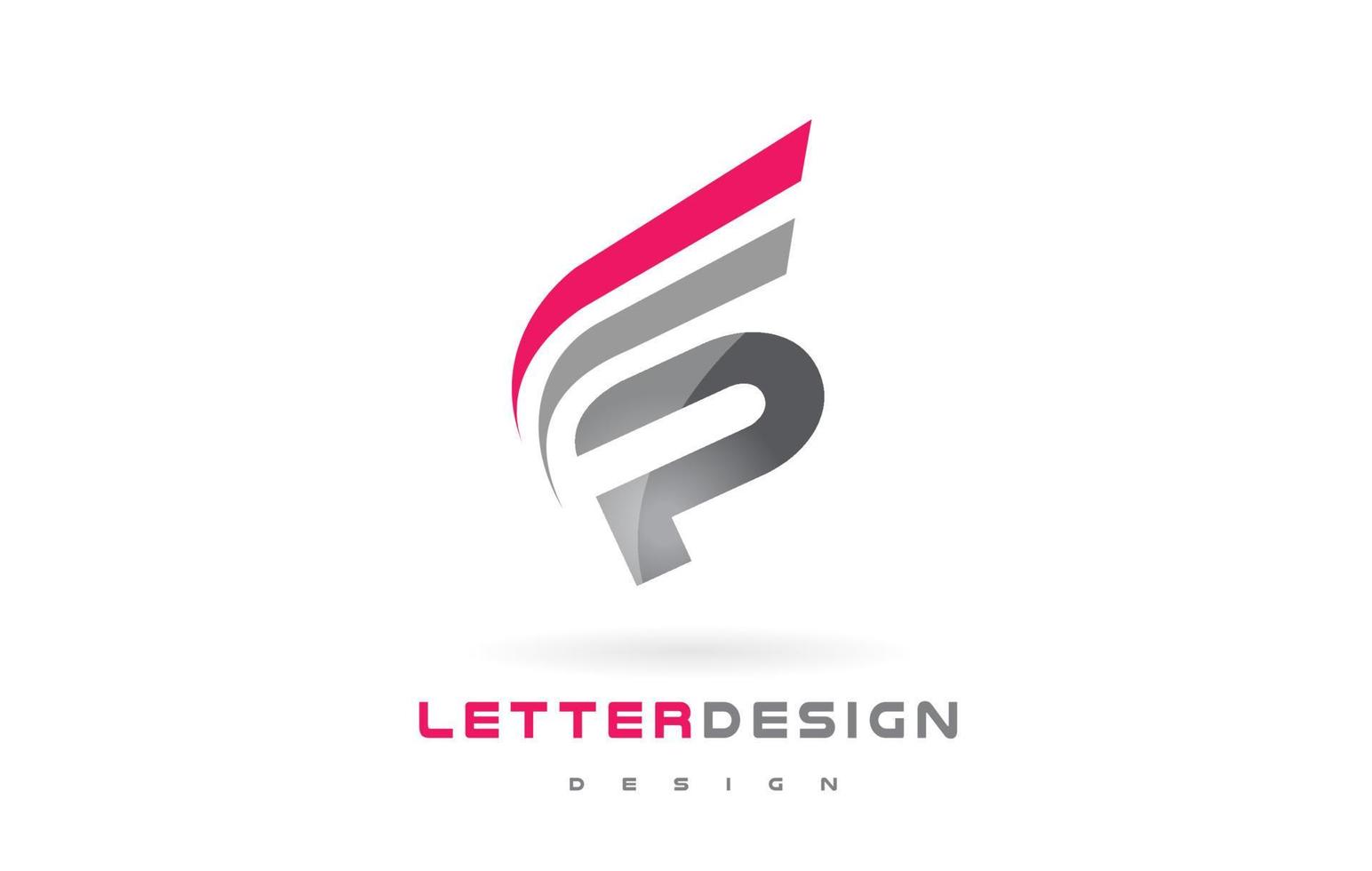 design de logotipo da letra p. conceito futurista de letras modernas. vetor