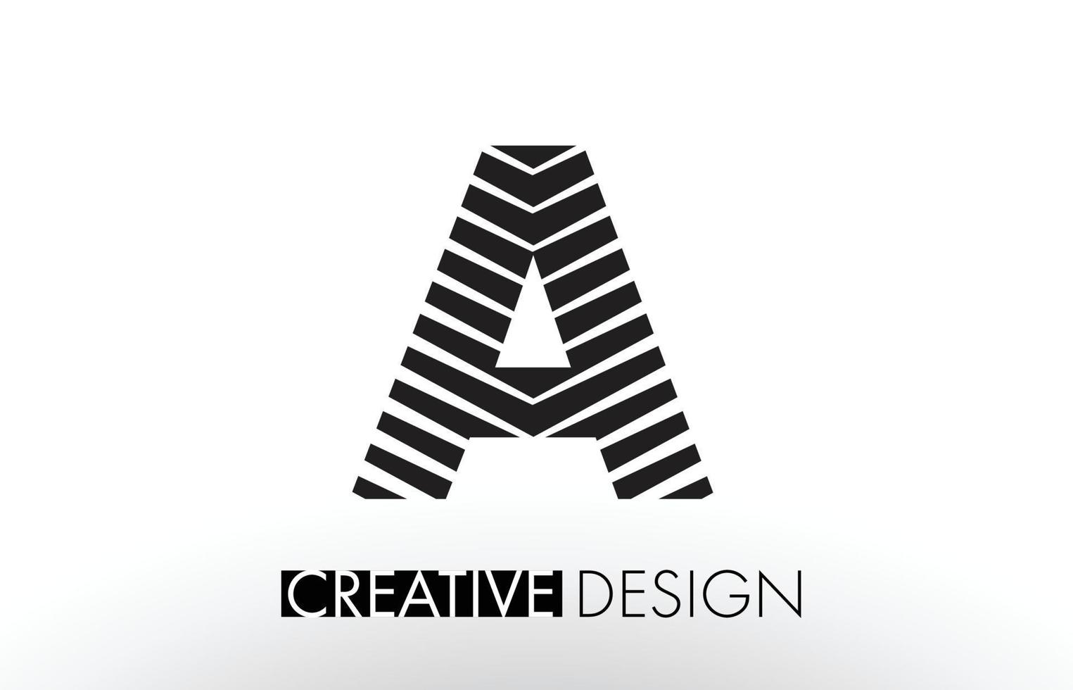 um design de letras de linhas com uma zebra elegante e criativa vetor