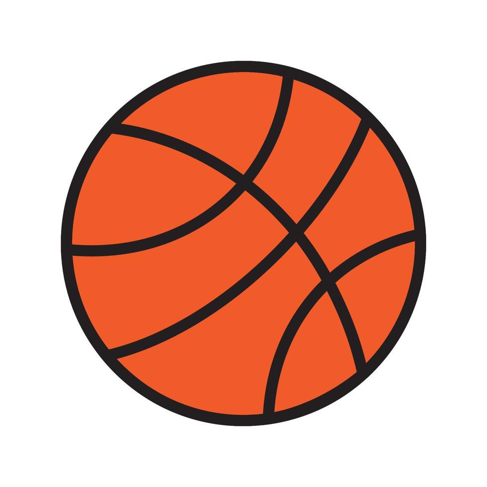 linha de vetor de bola de basquete para web, apresentação, logotipo, símbolo do ícone.