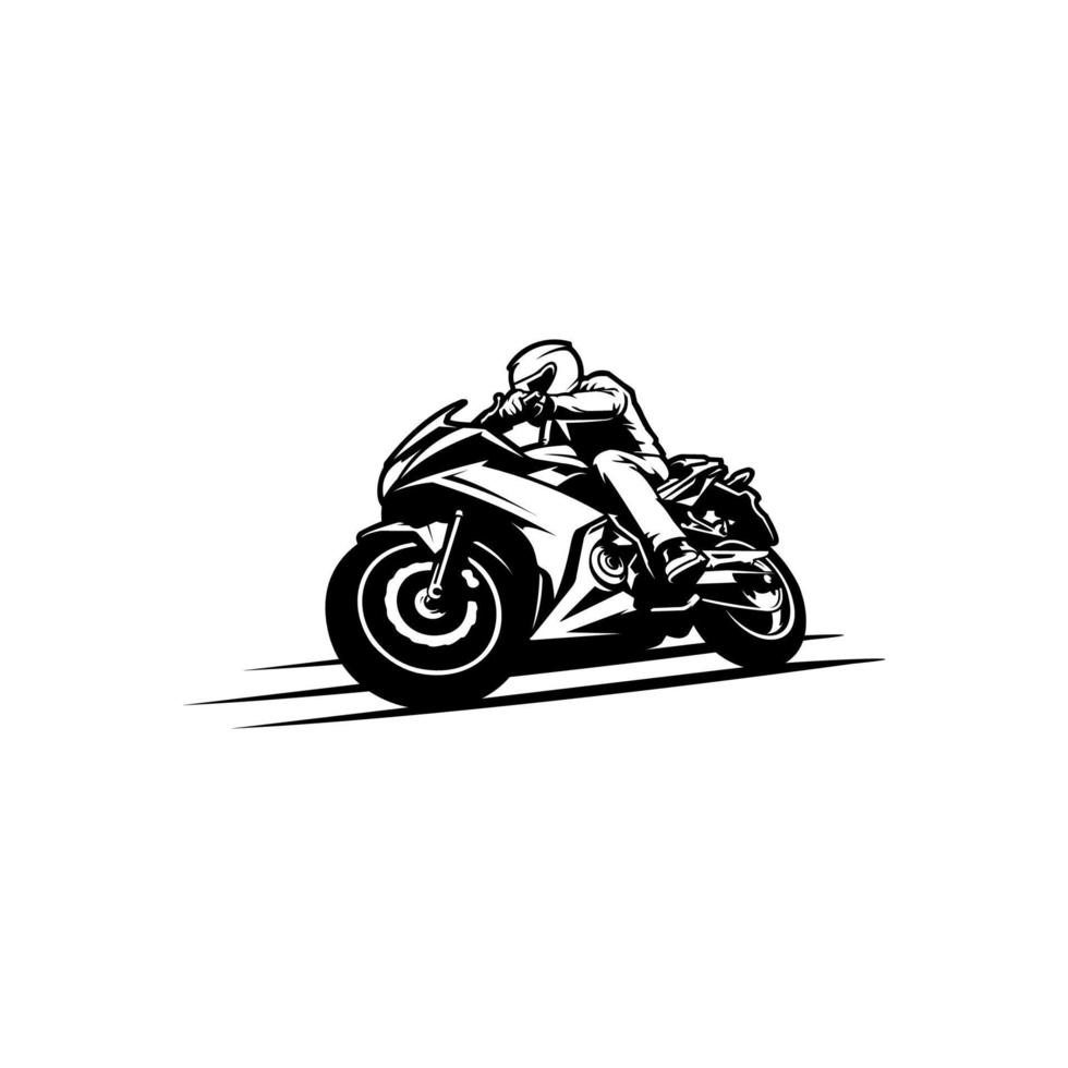 piloto de moto, vetor de ilustração de corrida de moto em fundo branco