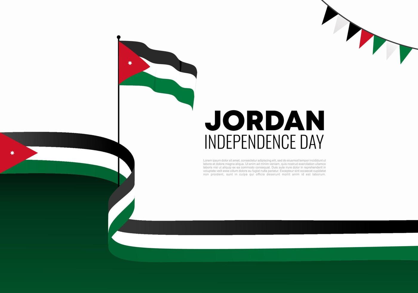 Dia da Independência da Jordânia para celebração nacional em 25 de maio. vetor
