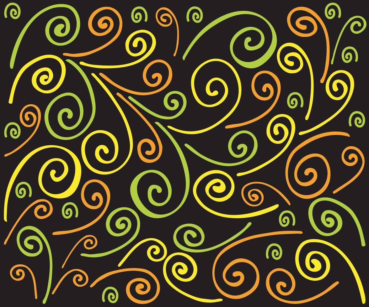 fundo abstrato de cachos multicoloridos em preto vetor