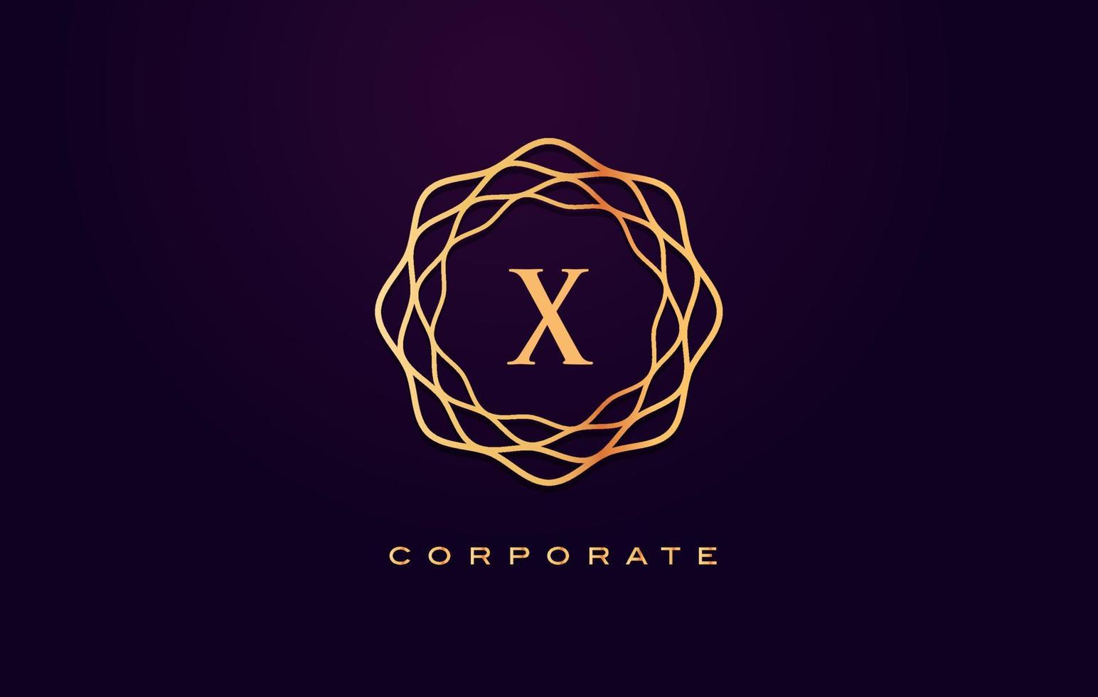 logotipo de luxo x. vetor de design de carta de monograma