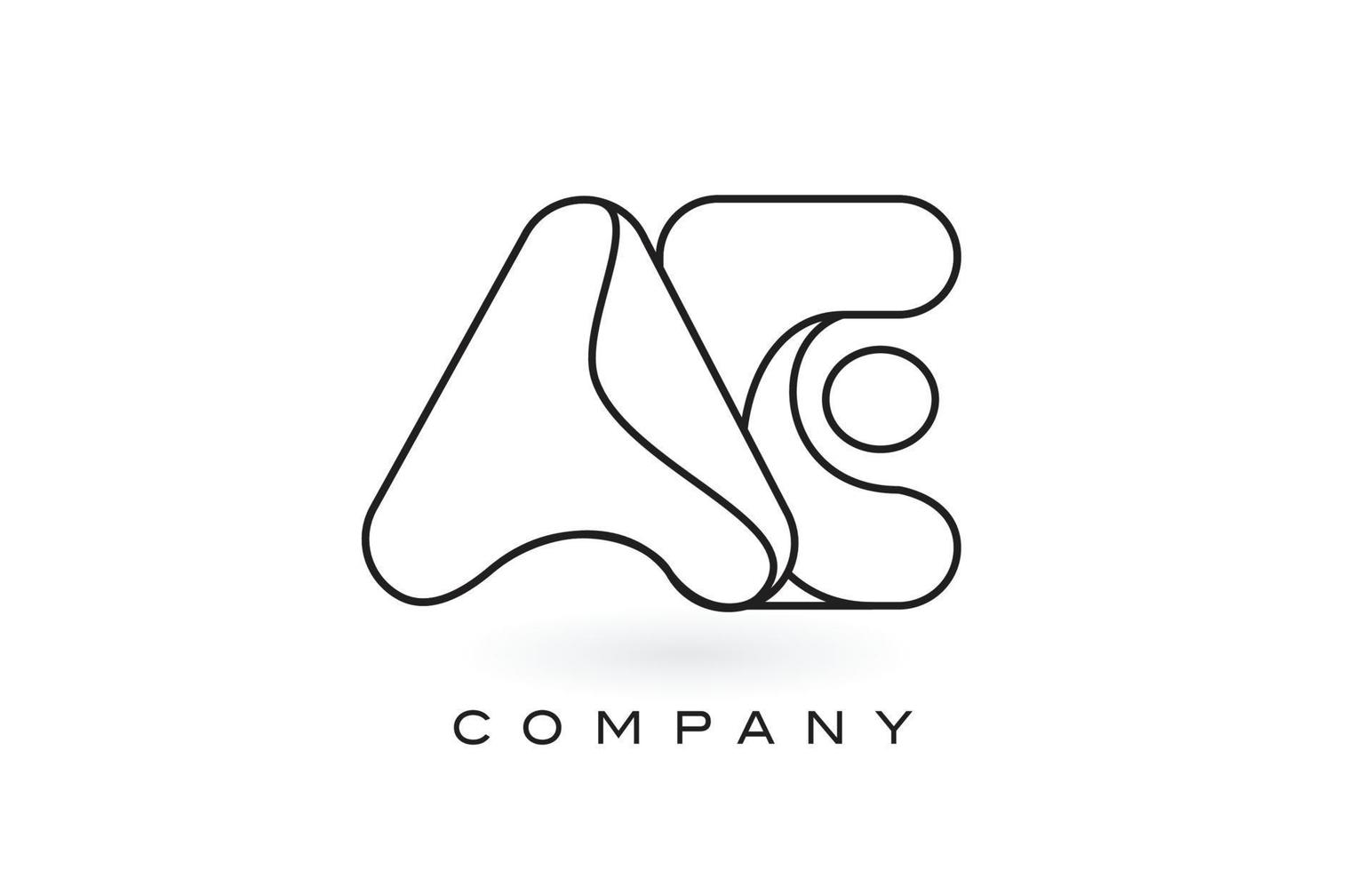 Logotipo da letra do monograma ae com contorno fino do contorno do monograma preto. vetor de design de carta na moda moderna.