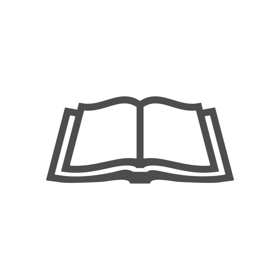 ícone de livro simples em fundo branco vetor