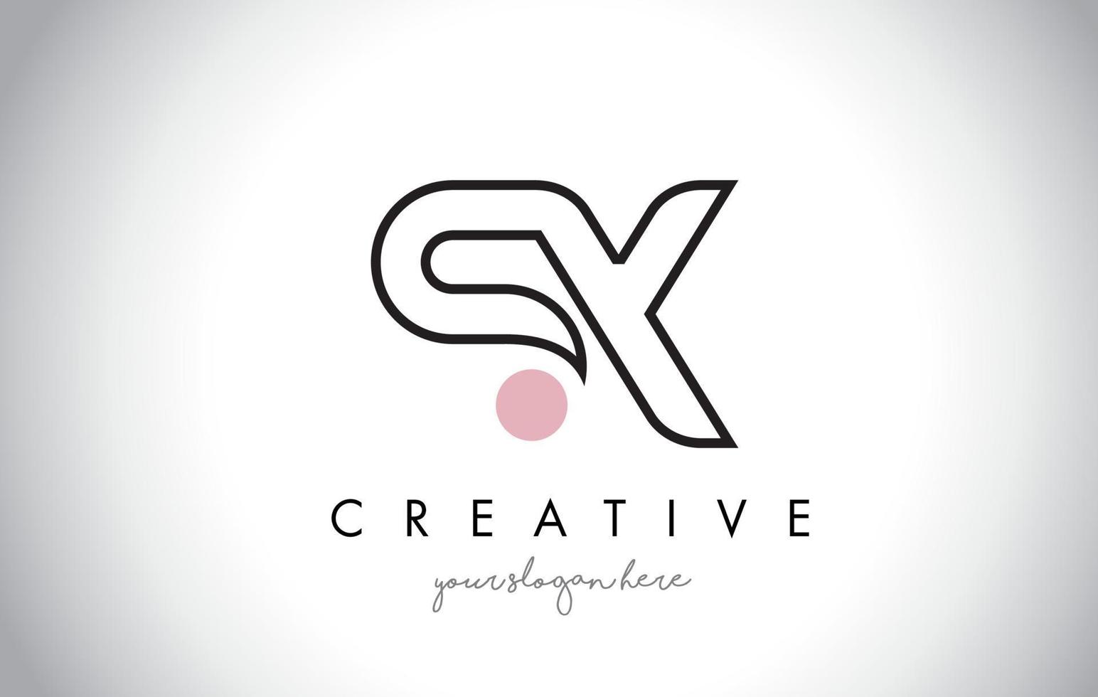 design de logotipo de carta sx com tipografia criativa moderna moderna. vetor