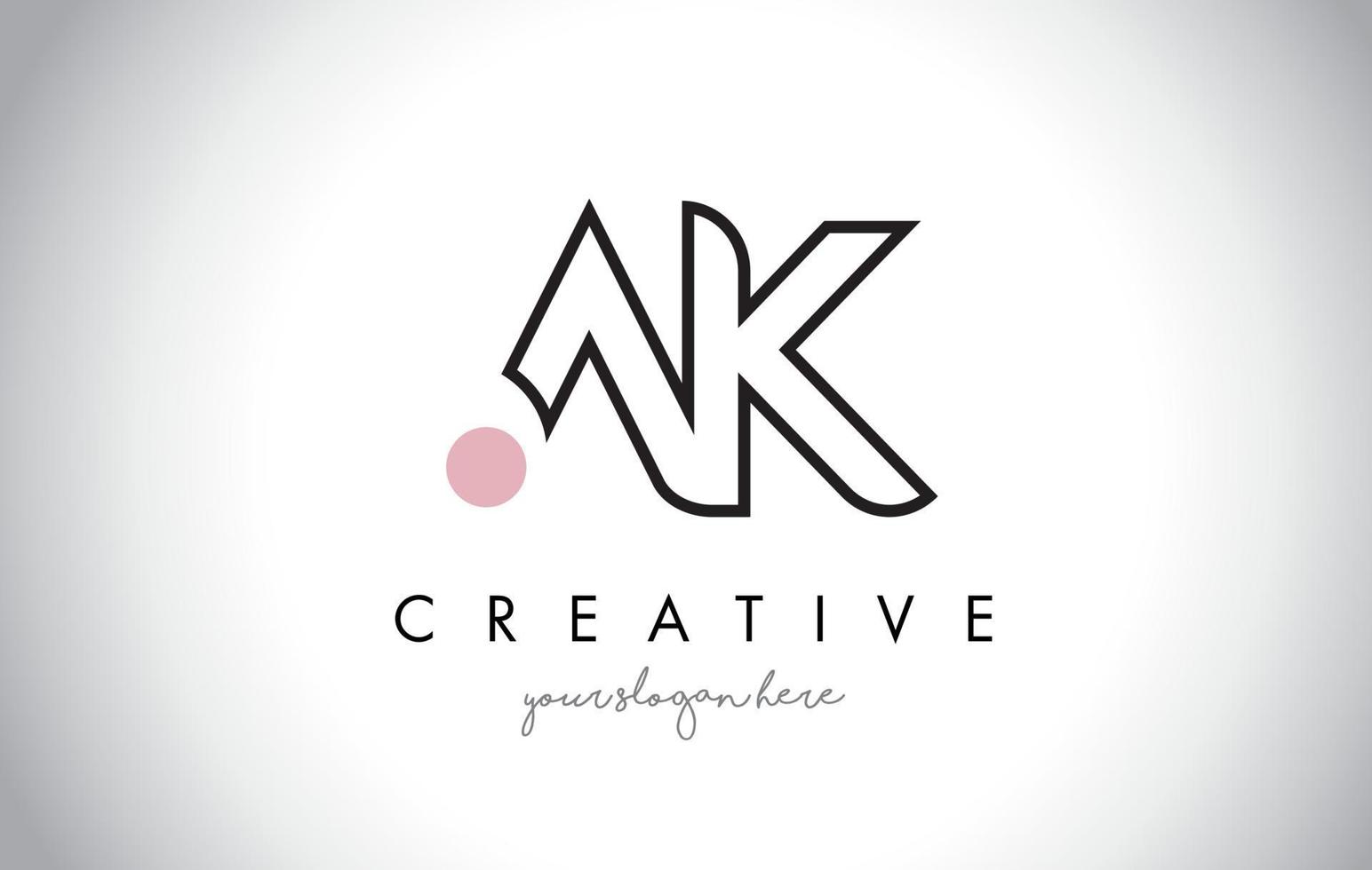 design de logotipo de carta ak com tipografia criativa moderna na moda. vetor