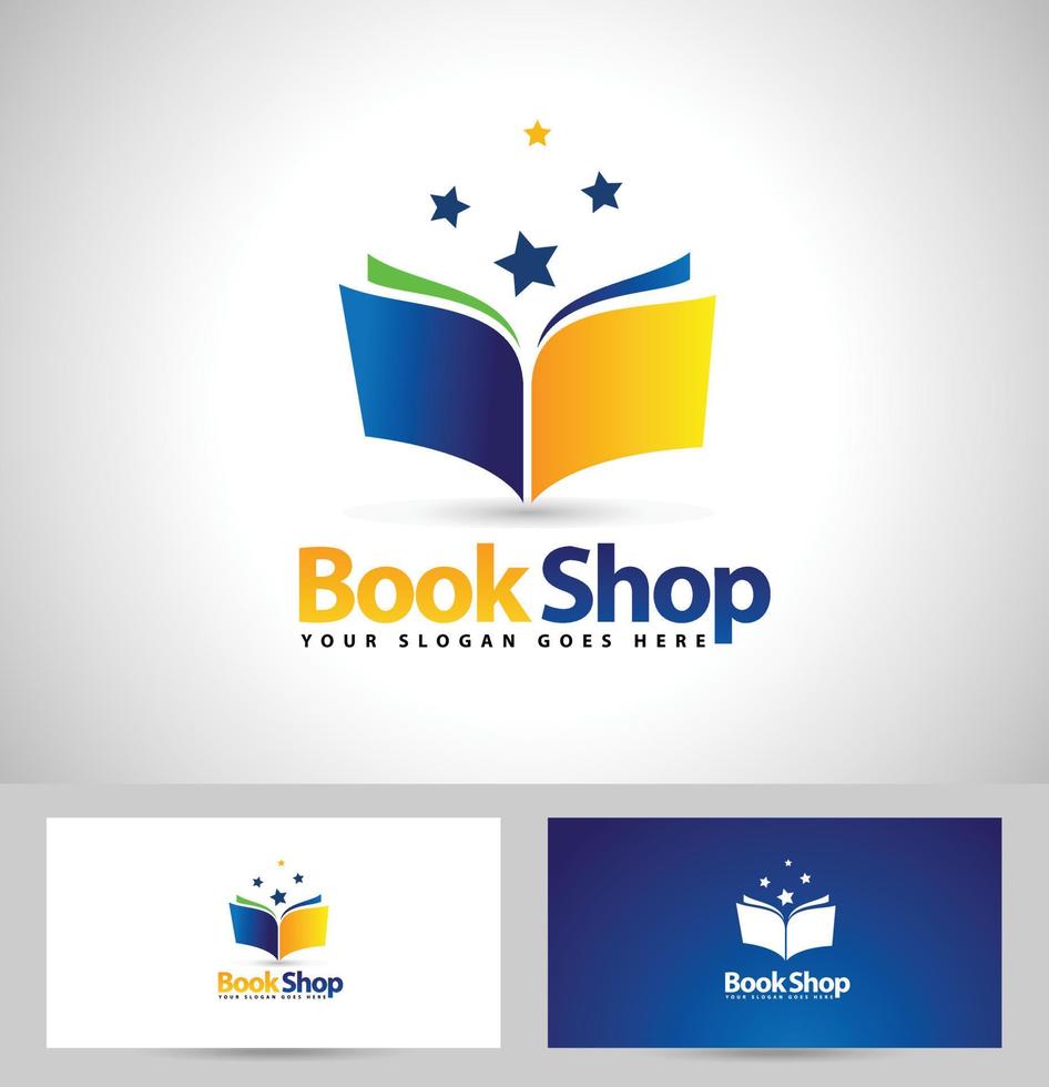 ícone da livraria do logotipo do livro vetor