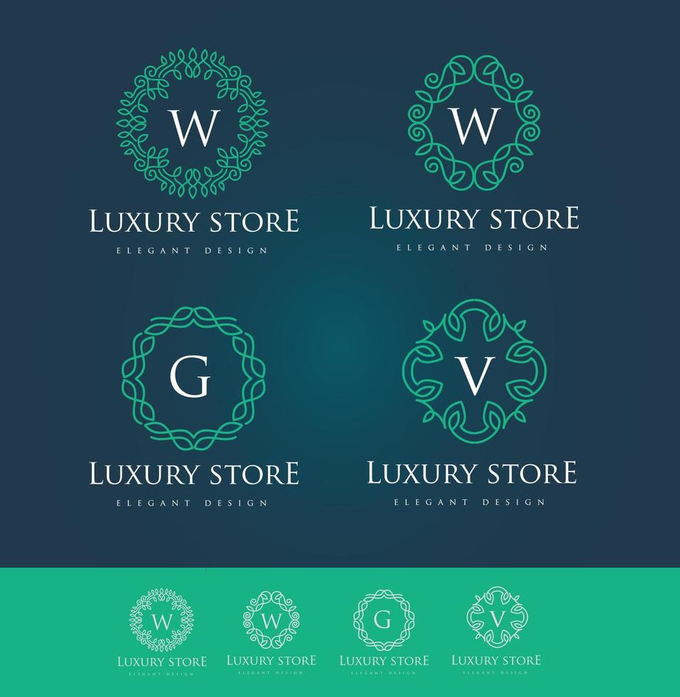 ícones de monograma de logotipo de luxo vetor
