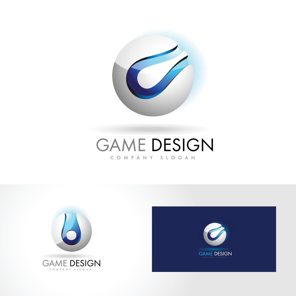 vetor de logotipo de esfera azul