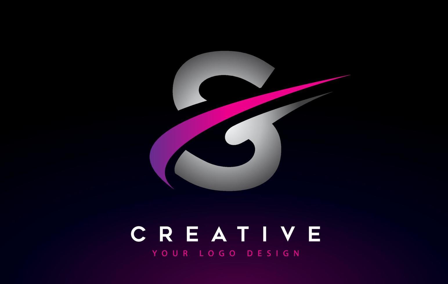 design de logotipo de carta creative s com vetor de ícone swoosh.