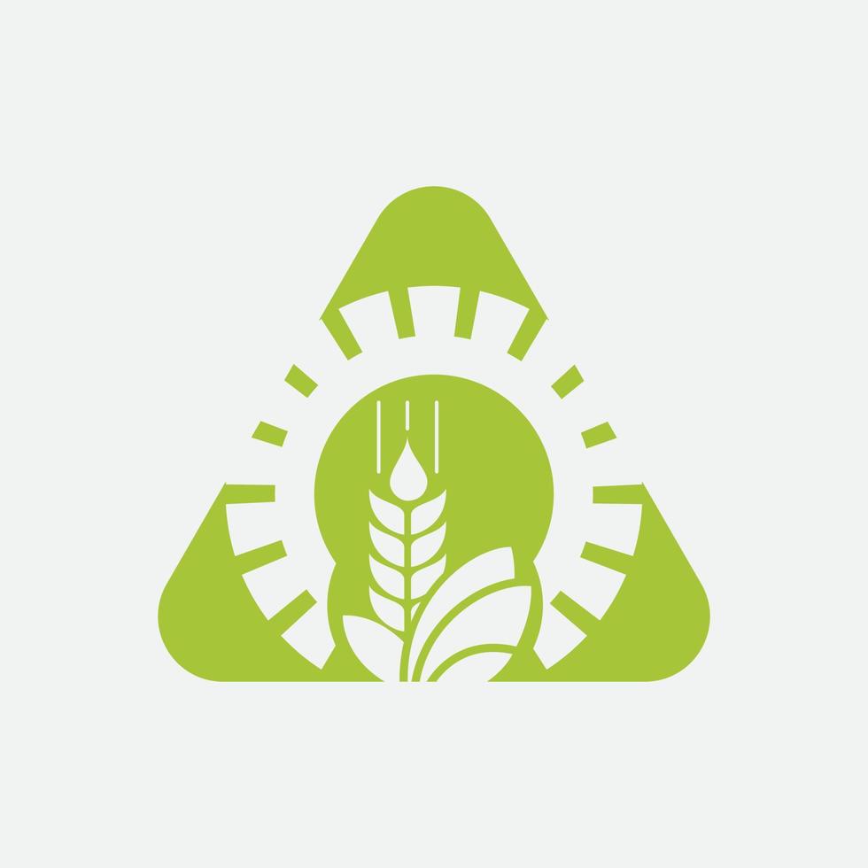 design de logotipo de vetor para agricultura, agronomia, fazenda de trigo, campo de cultivo rural, colheita natural