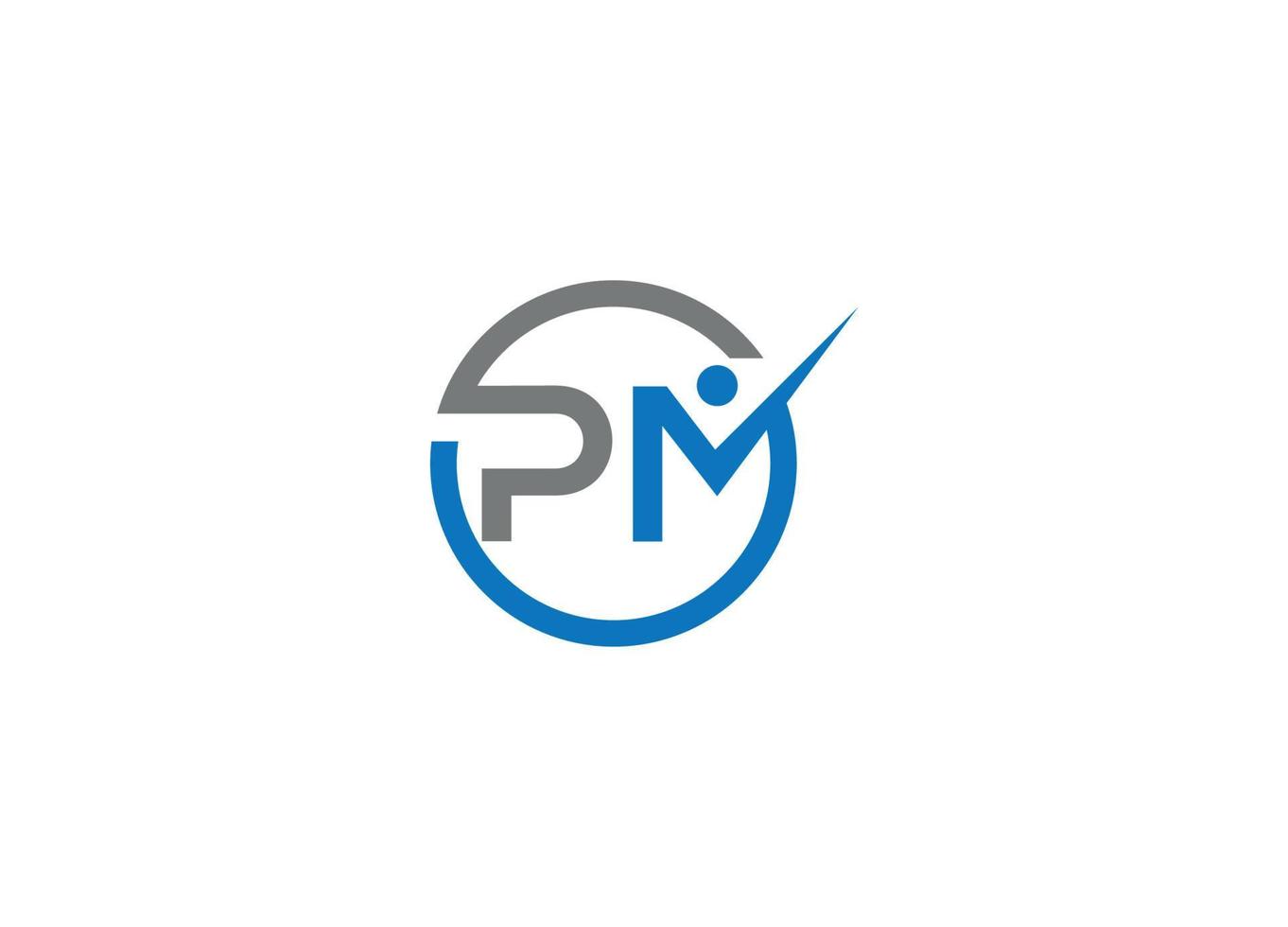 Modelo de ícone de vetor de design de logotipo pm com fundo branco