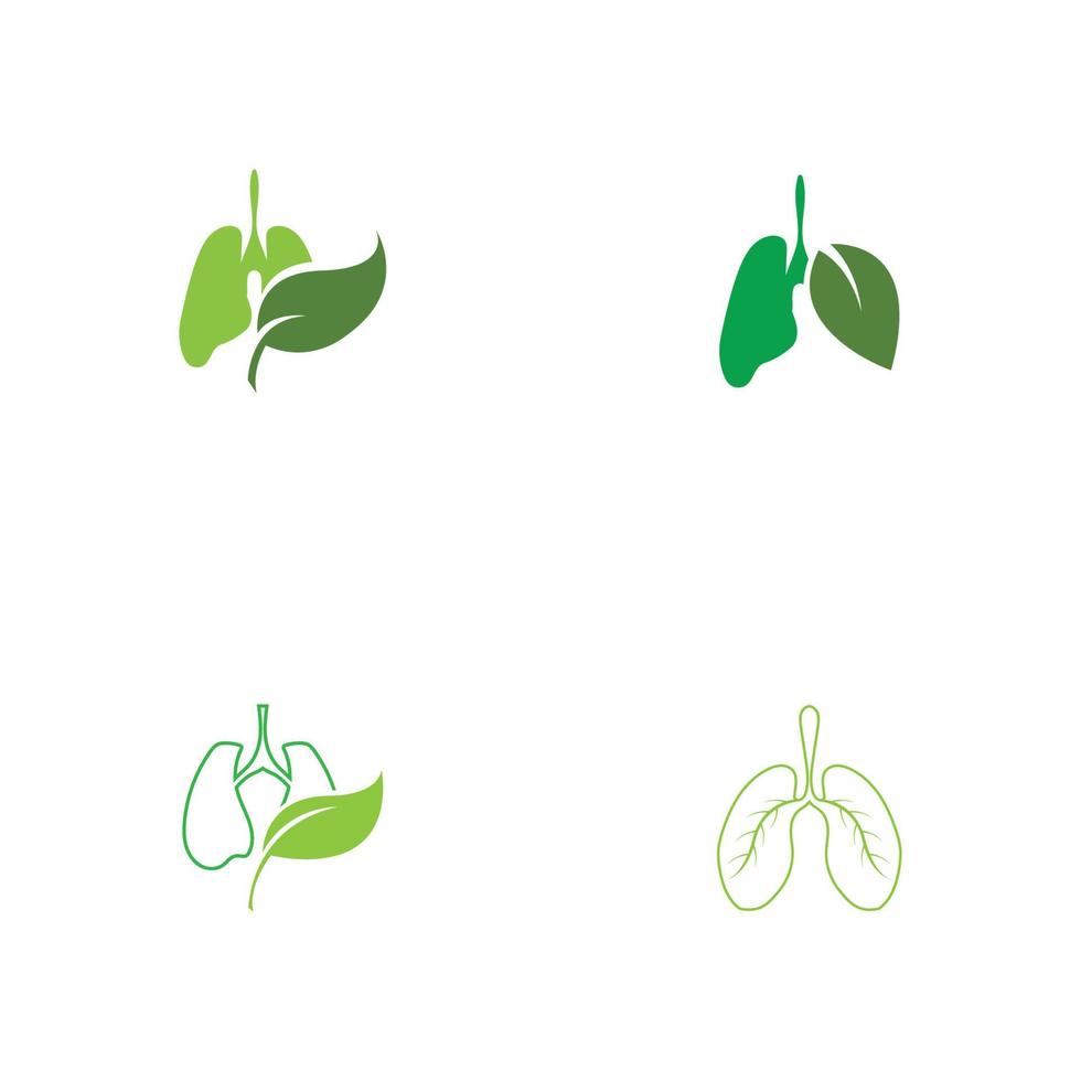 modelo de design de ilustração de logotipo de vetor de pulmões verdes, este logotipo com folha.