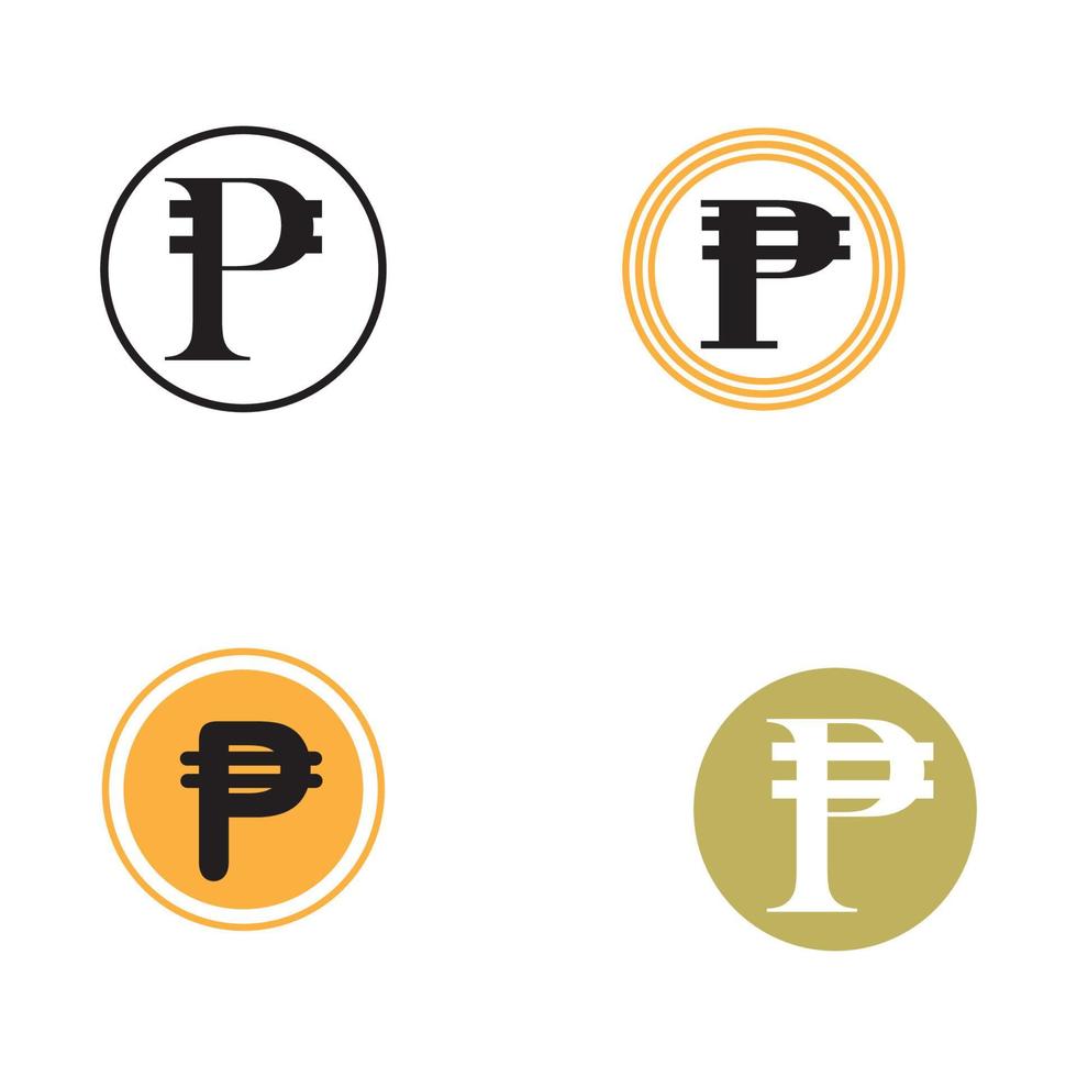 símbolo da moeda bancária nas Filipinas, ícone do vetor peso