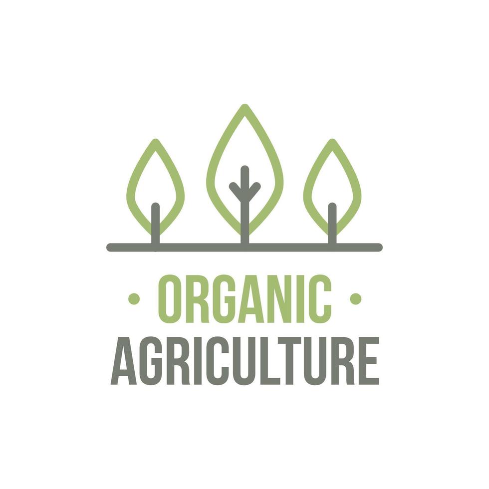 logotipo da fazenda de agricultura orgânica vetor