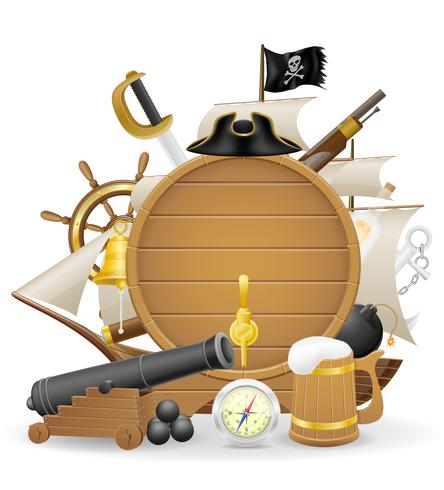 ilustração em vetor ícones conceito pirata