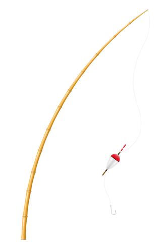 ilustração em vetor vara de pesca de bambu