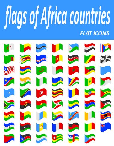 bandeiras de ilustração em vetor ícones plana países África