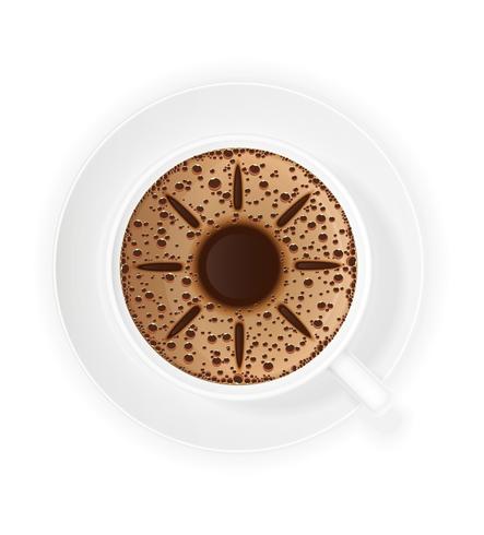 xícara de café crema e símbolo sol ilustração vetorial vetor