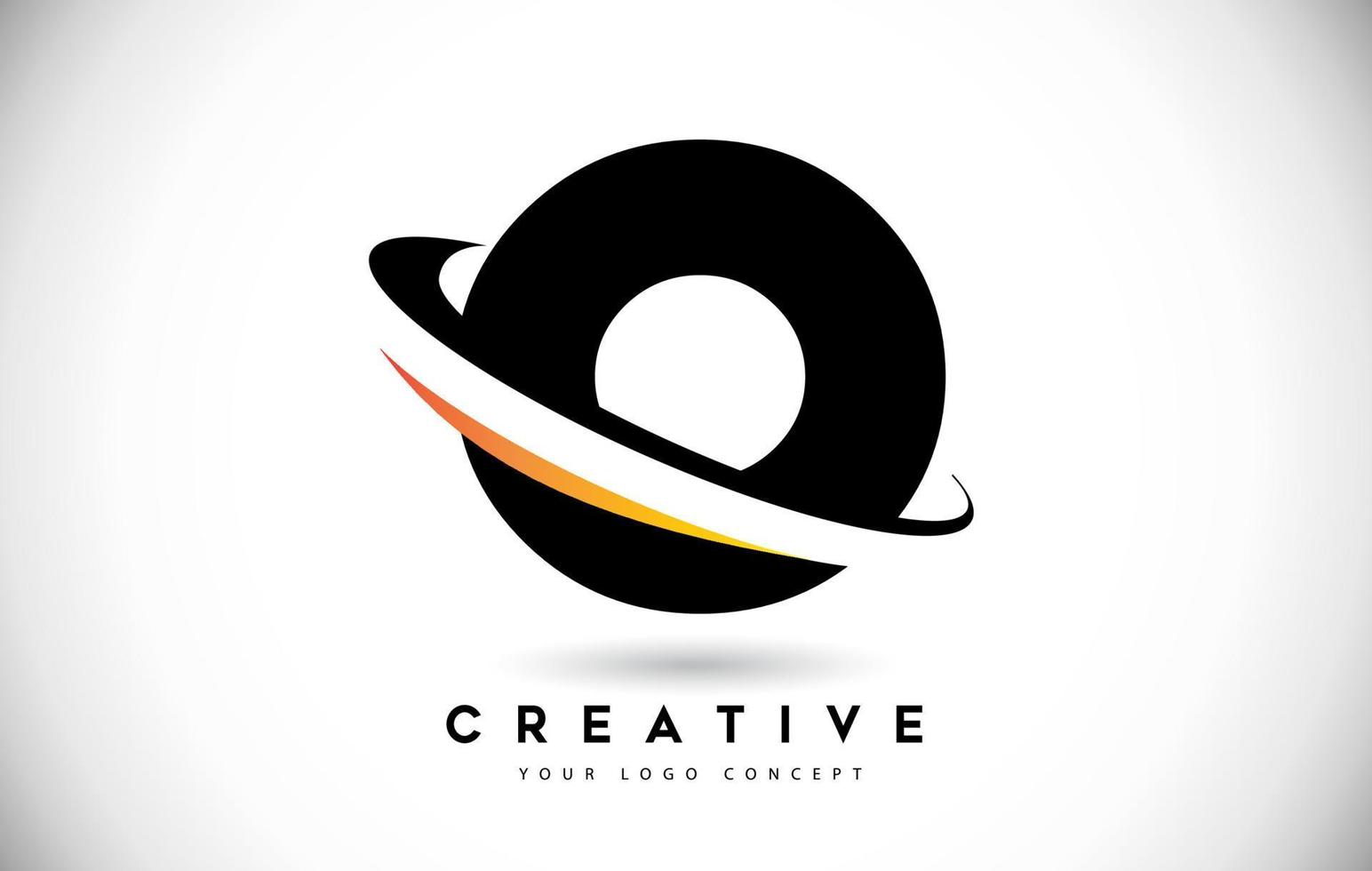 logotipo da letra o swoosh com vetor de ícone swoosh curvado criativo.