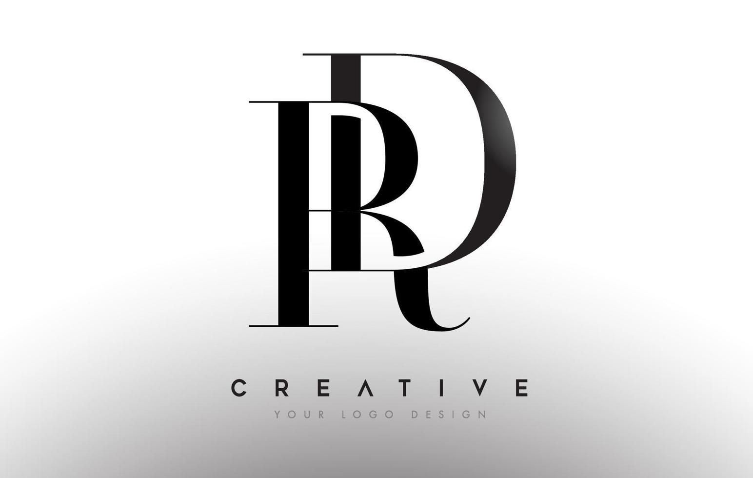 dr rd letter design logo logotipo ícone conceito com fonte serif e estilo clássico elegante look vector