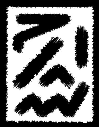 traços abstratos pretos de pinceladas para ilustração vetorial de design vetor