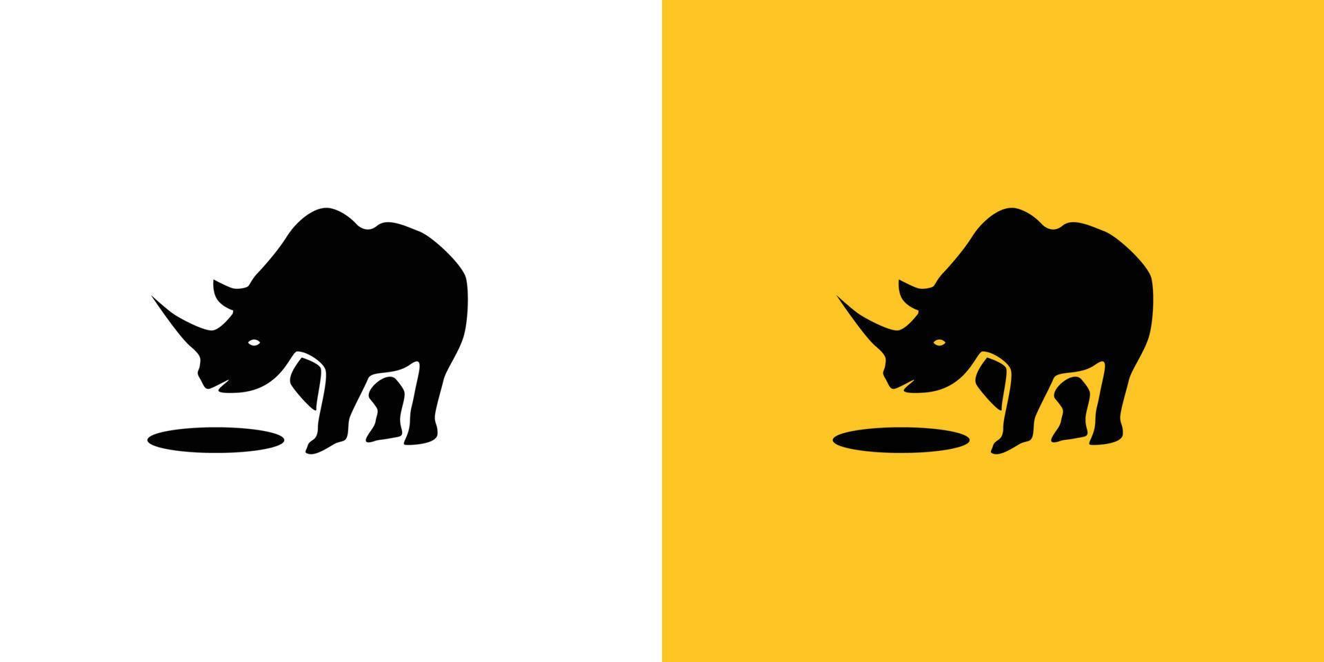 logotipo simples e elegante de ilustração de rinoceronte vetor